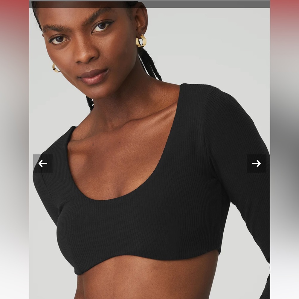 ALO Ribbed Defined Long Sleeve Bra NEVER WORN